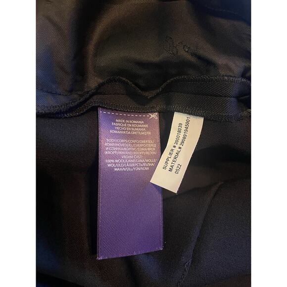 Ralph Lauren Collection Wool Pants Crepe Gabardine Trousers Slim Black High Rise - Picture 10 of 15